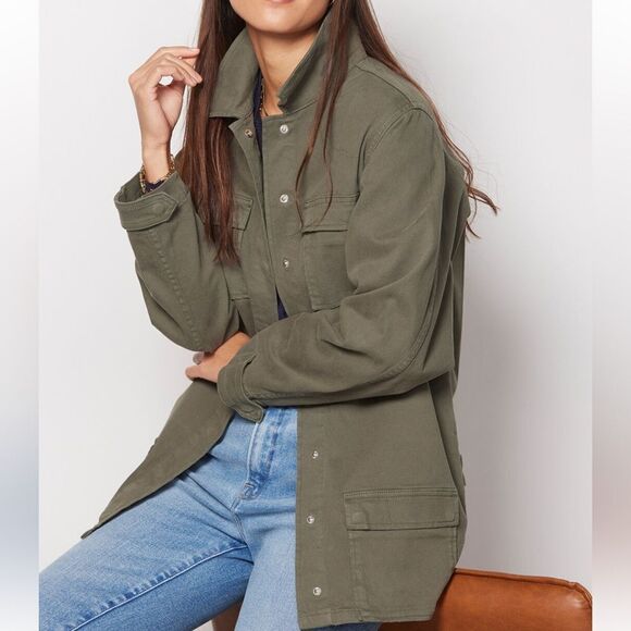 Good American‎ Utility Jacket Army Green Size 0 (XS) NWT - Picture 2 of 7